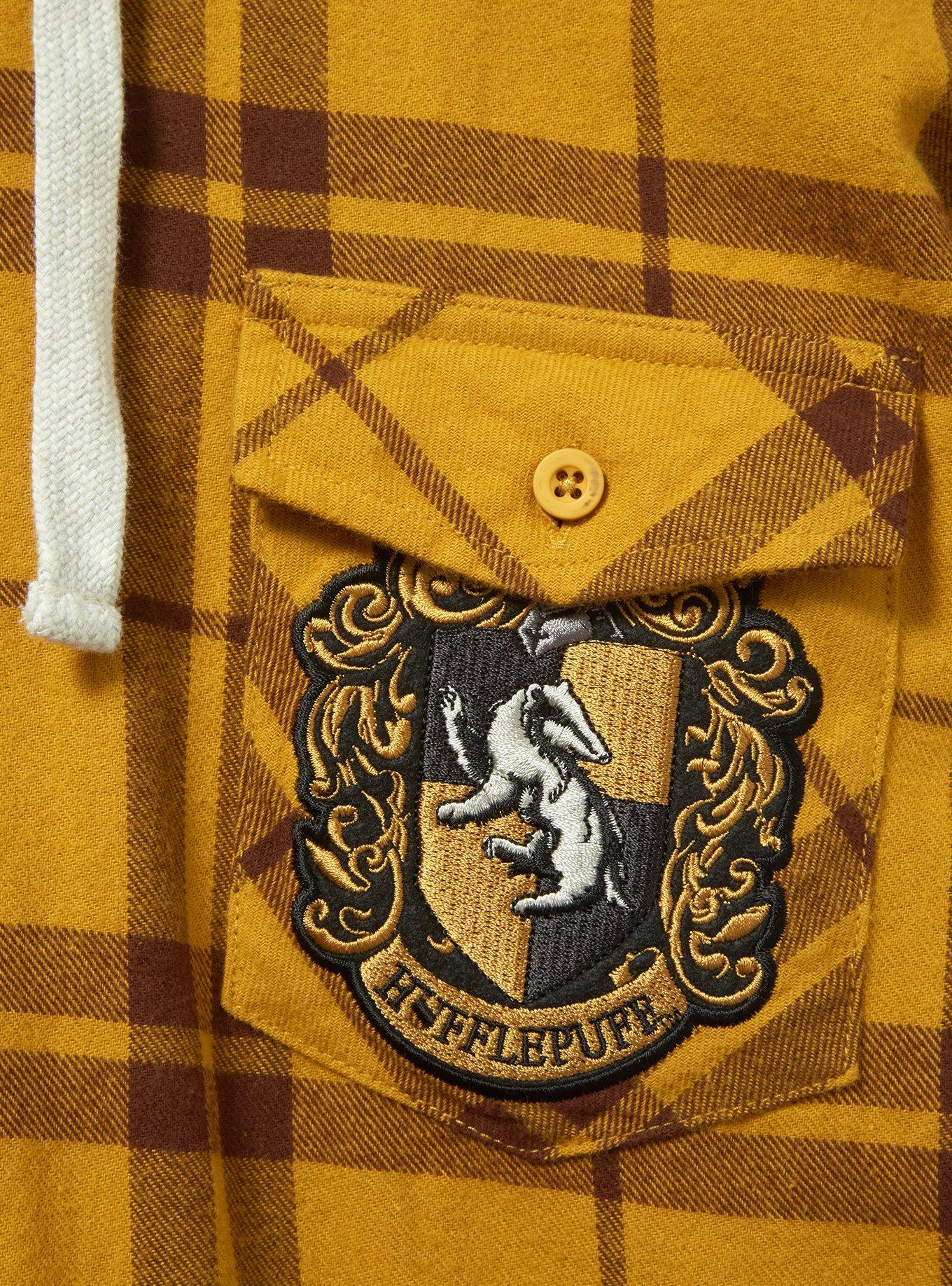 Harry Potter Hufflepuff Hooded Flannel - BoxLunch Exclusive, , alternate