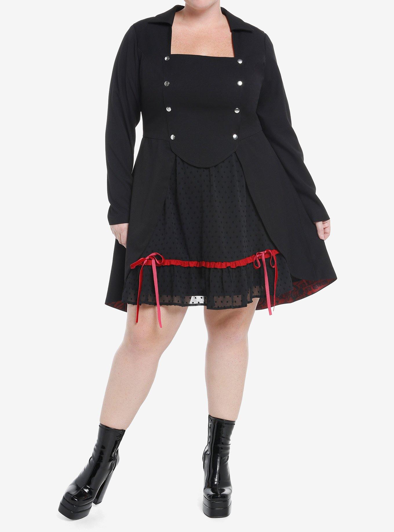 Social Collision Mad As A Hatter Snap-Front Pleated Girls Jacket Plus Size, , hi-res
