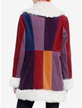 Cosmic Aura Burgundy & Purple Color-Block Faux Fur Trim Girls Coat, IVORY, alternate