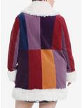 Cosmic Aura Burgundy & Purple Color-Block Faux Fur Trim Girls Coat Plus Size, IVORY, alternate