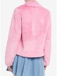 Sweet Society Pink Faux Fur Girls Crop Coat, PINK, alternate