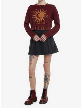 Cosmic Aura Gold Sun & Moon Girls Crop Sweater, , hi-res