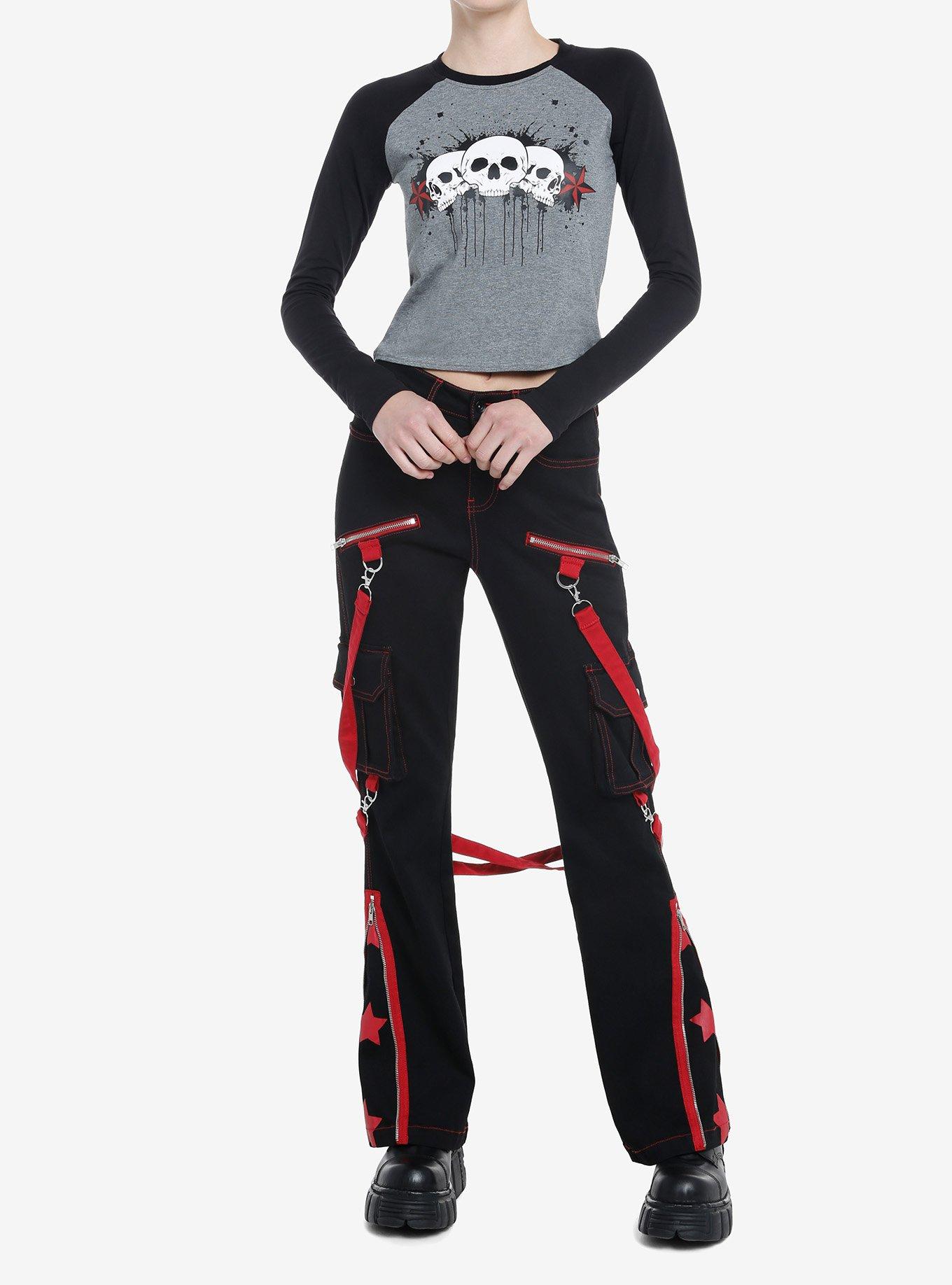 Social Collision Skulls & Stars Girls Raglan Long-Sleeve Top