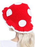 Mushroom Ruffle Crochet Bucket Hat, , alternate