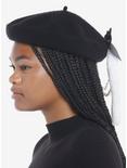Bunny Ears Pearl Chain Bow Beret, , alternate