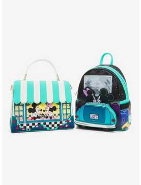 Disney Mickey Mouse & Minnie Mouse Diner Date Crossbody Satchel Bag, , hi-res
