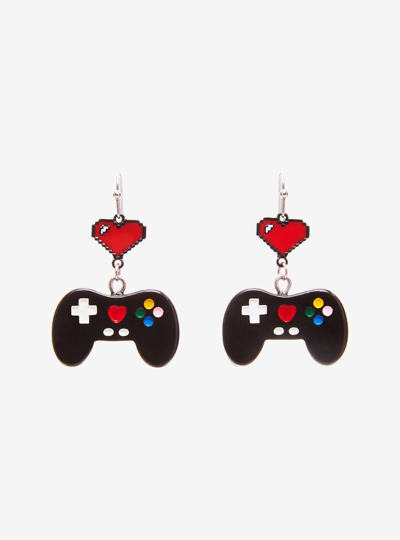 Game Controller Heart Drop Earrings, , hi-res