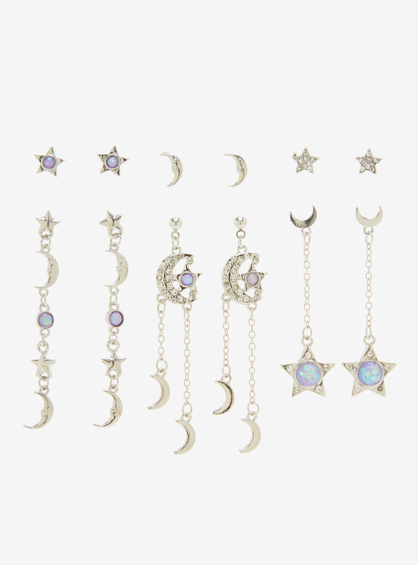 Cosmic Aura Star & Moon Opal Earring Set, , hi-res
