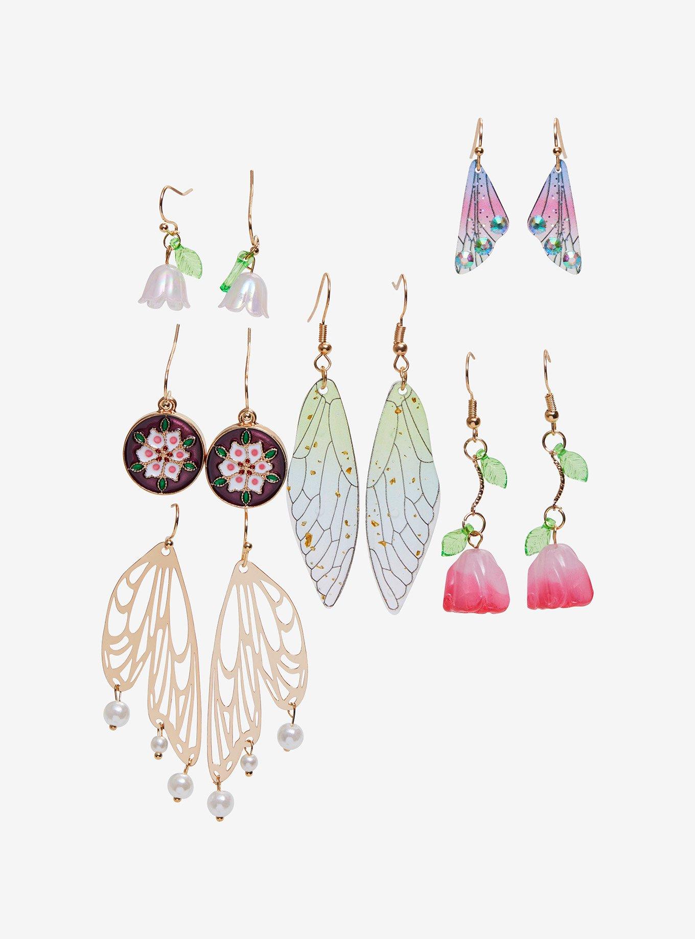 Thorn & Fable Flower Wings Earring Set, , hi-res