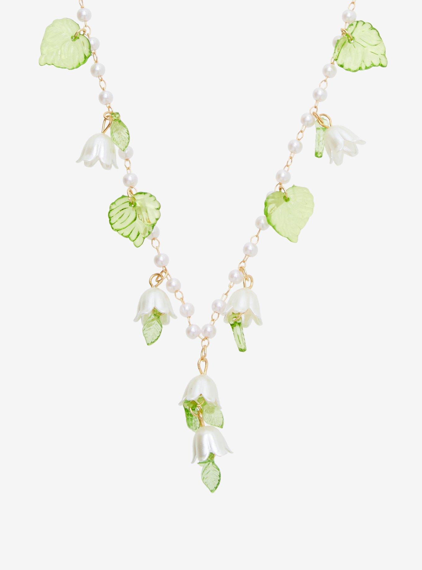 Thorn & Fable Lily Leaves Necklace, , alternate