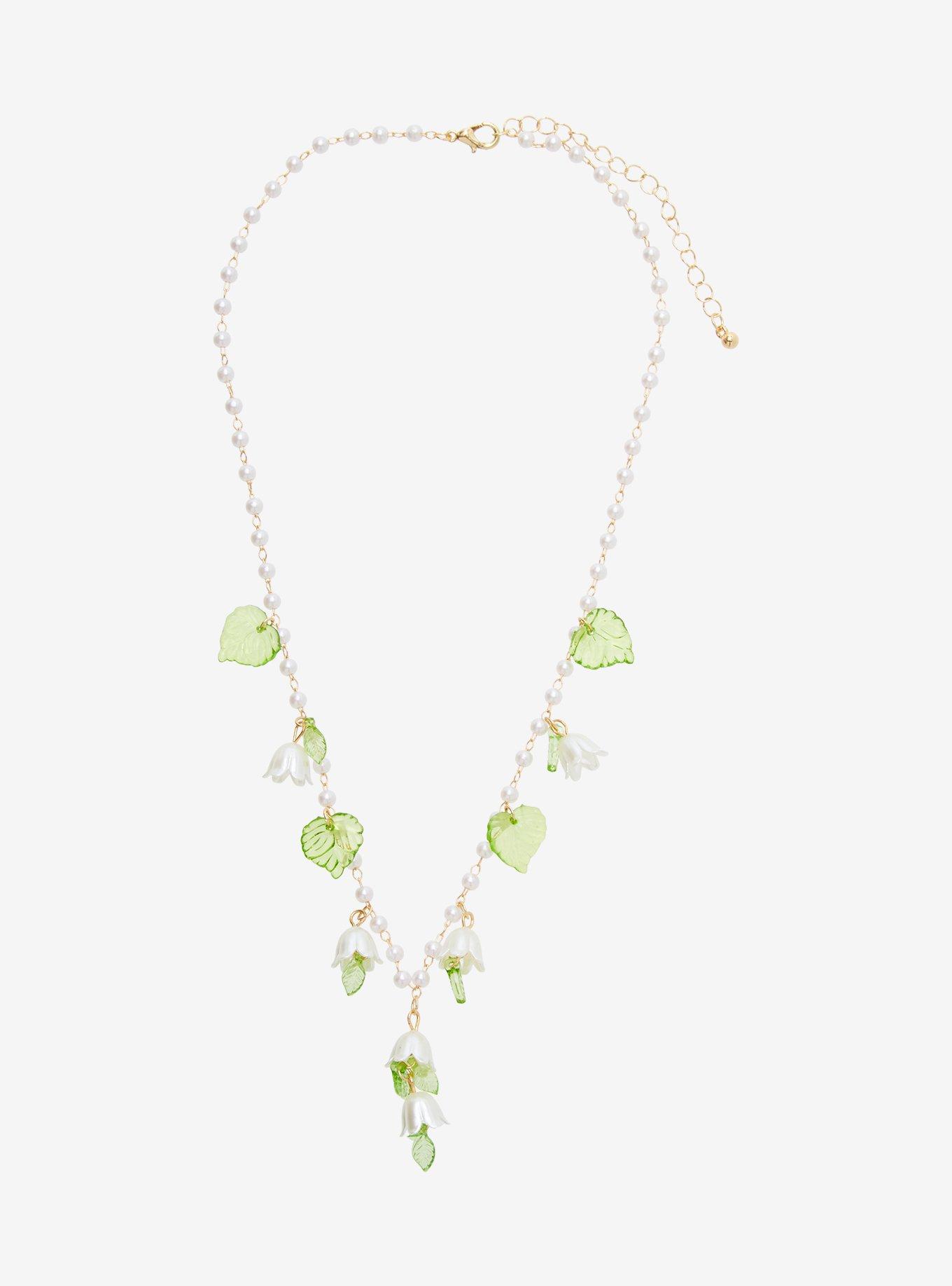 Thorn & Fable Lily Leaves Necklace, , alternate