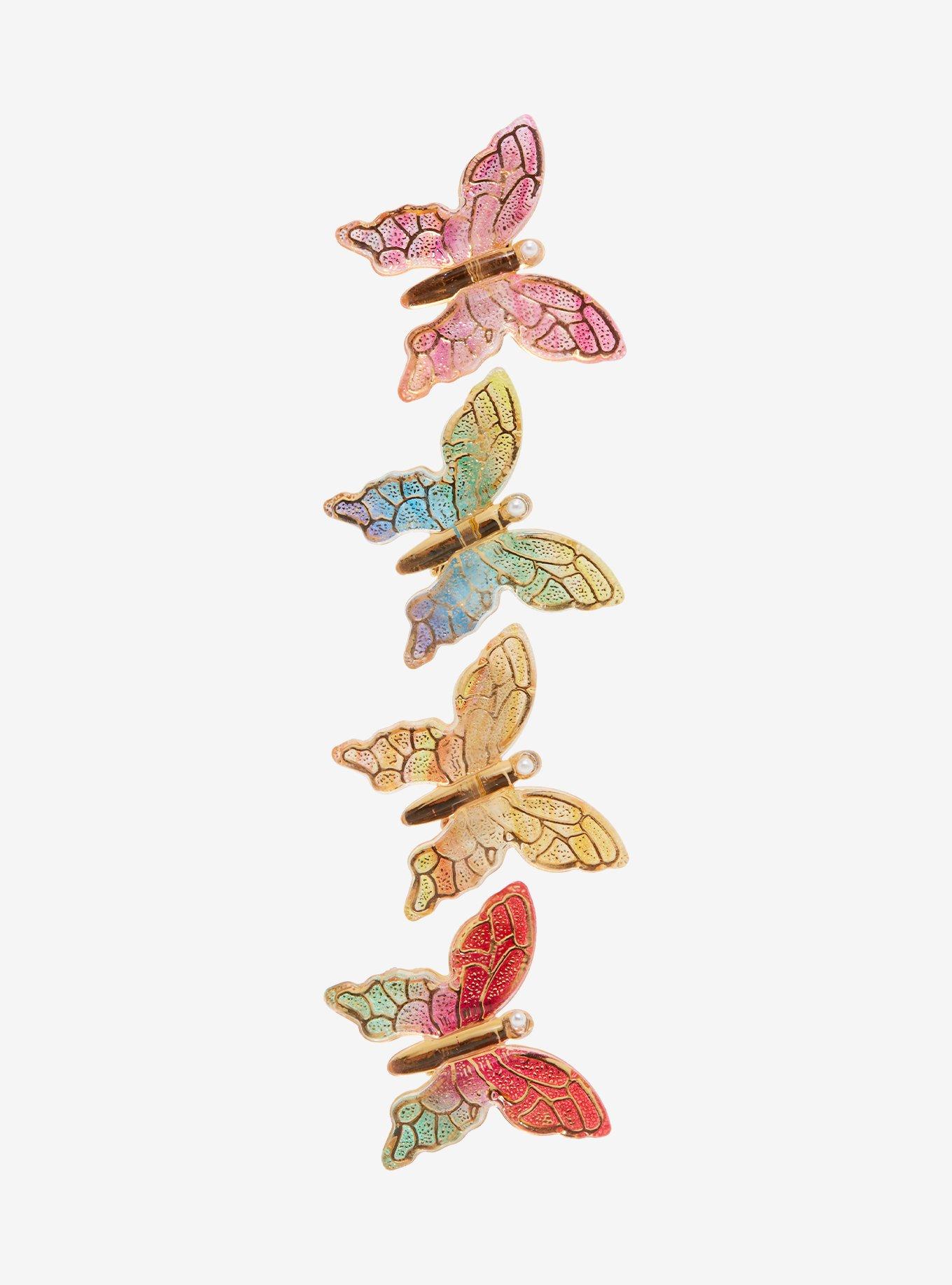 Thorn & Fable Jewel Butterfly Hair Clip Set, , alternate