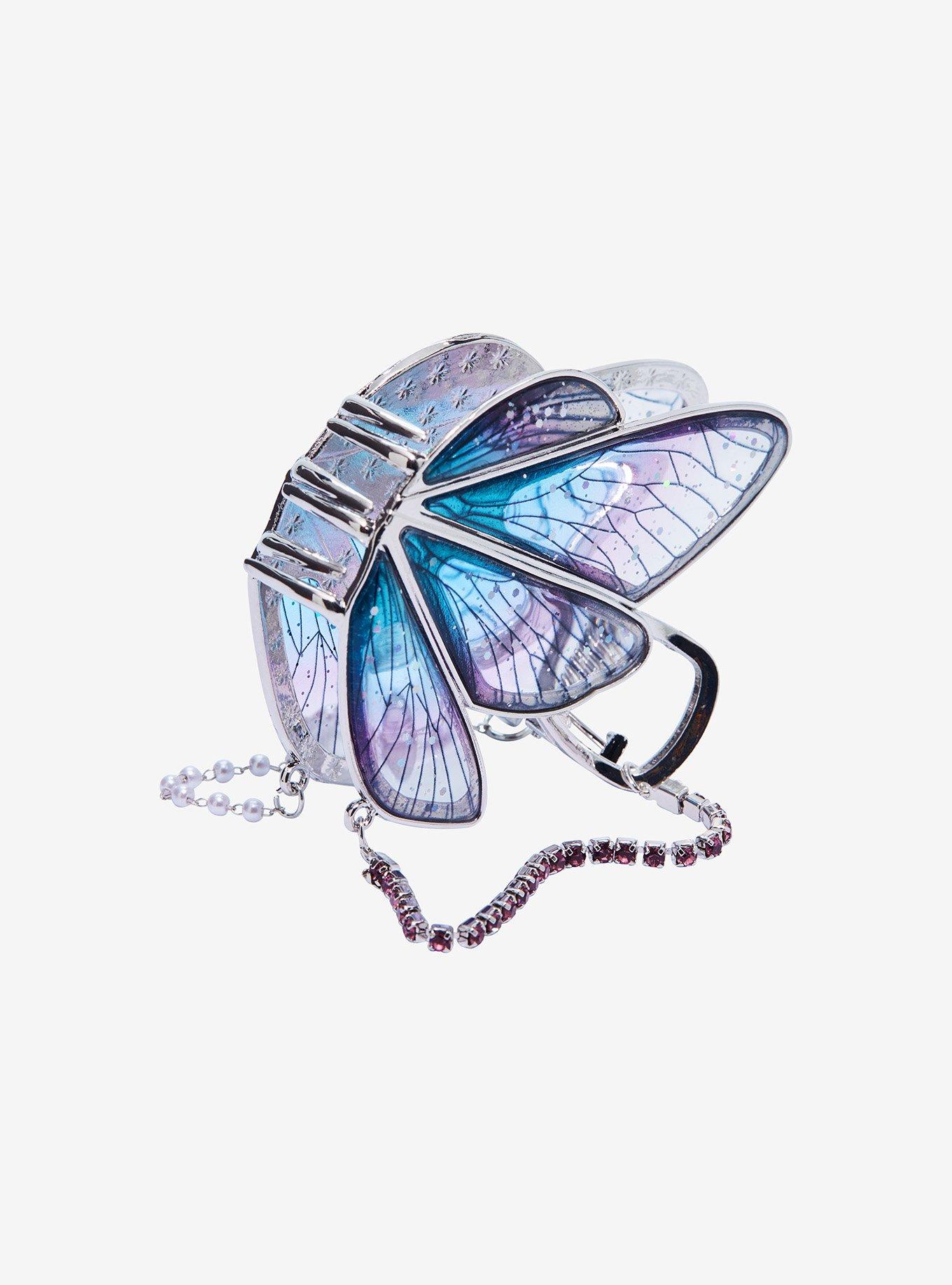 Thorn & Fable Ombre Butterfly Bling Claw Hair Clip, , alternate
