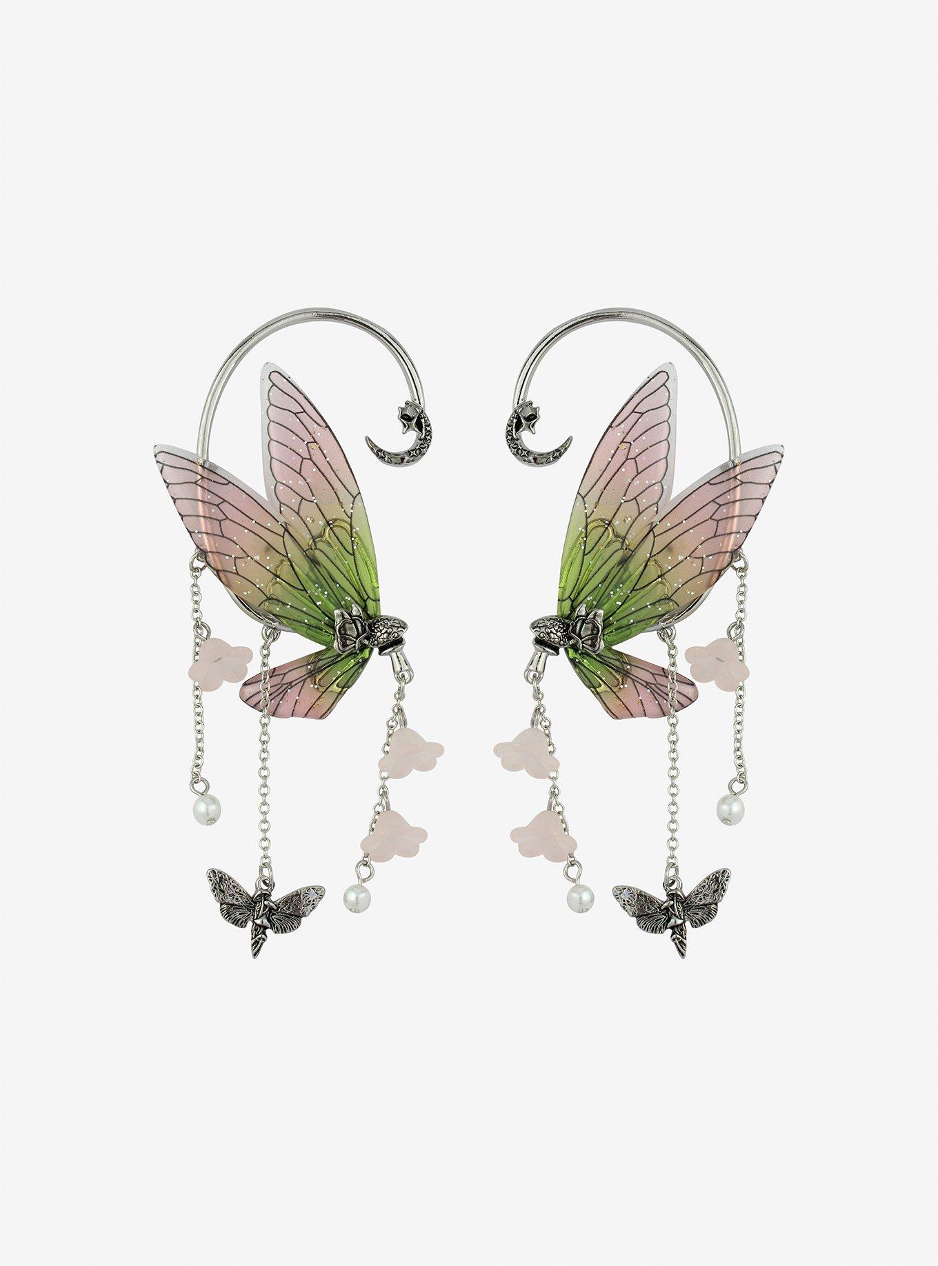 Thorn & Fable Green Butterflies Ear Cuffs