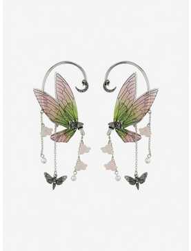 Thorn & Fable Green Butterflies Ear Cuffs, , hi-res