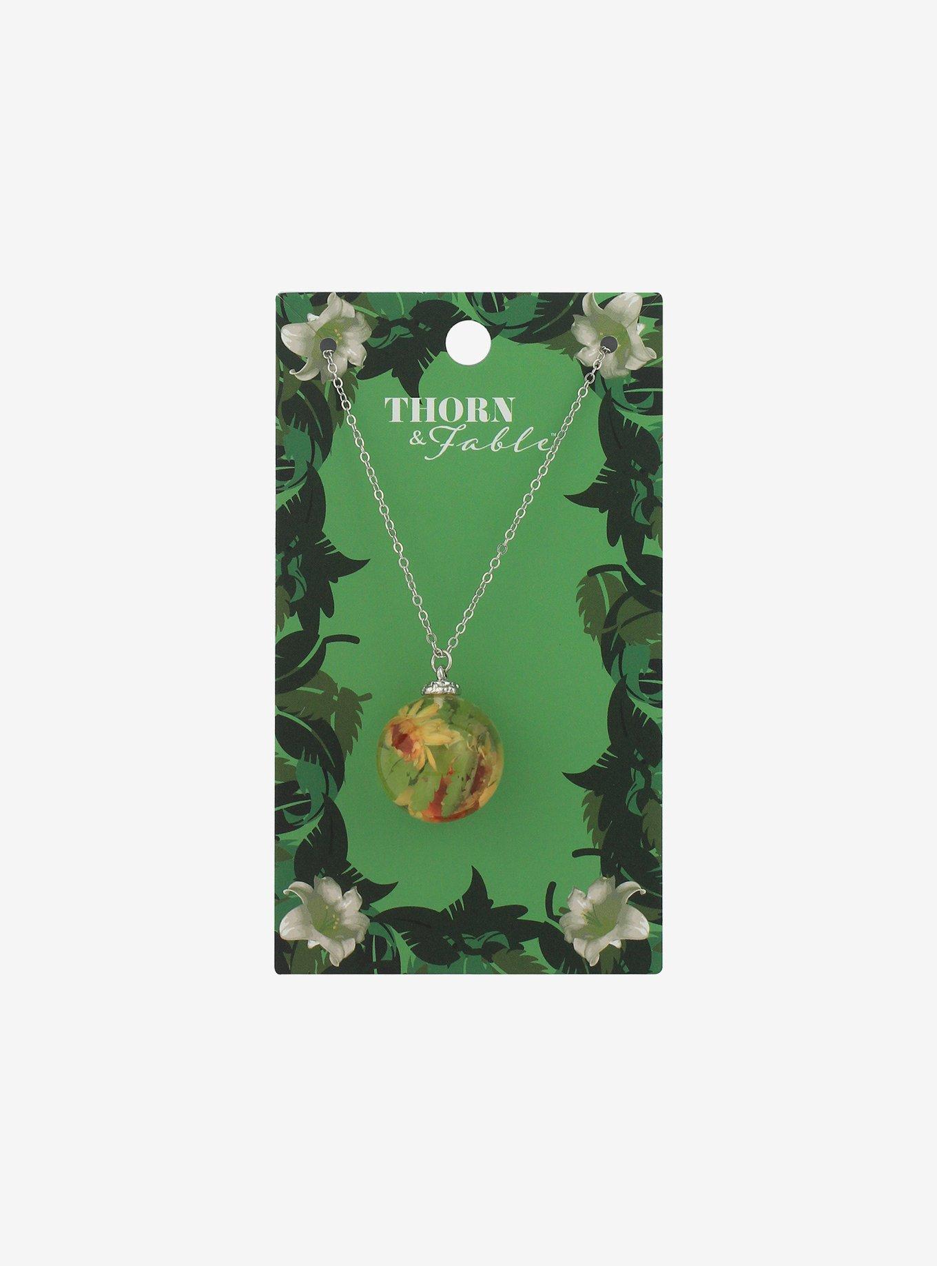 Thorn & Fable Sunflower Globe Pendant Necklace, , hi-res