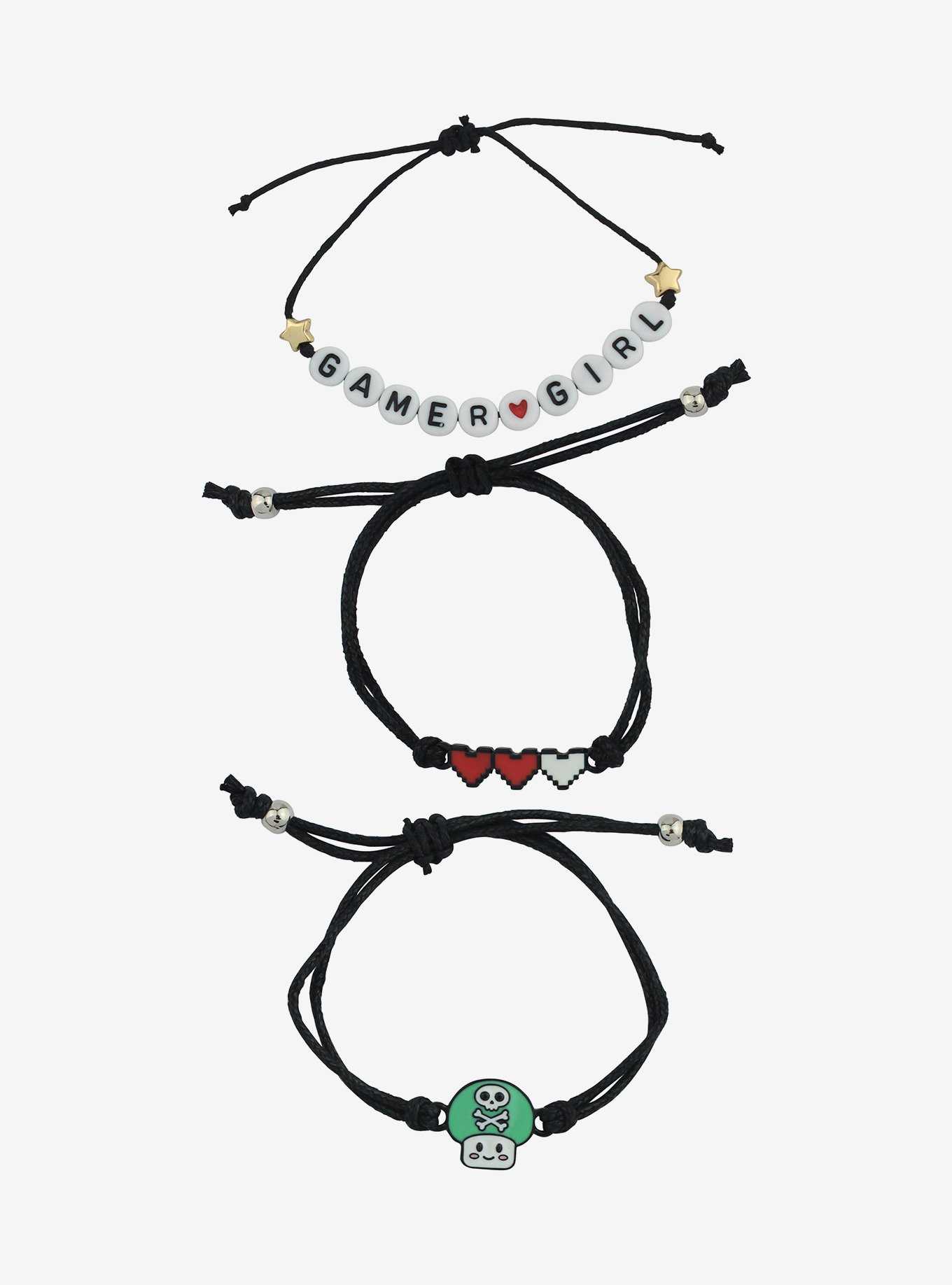 Gamer Girl Mushroom Cord Bracelet Set, , hi-res