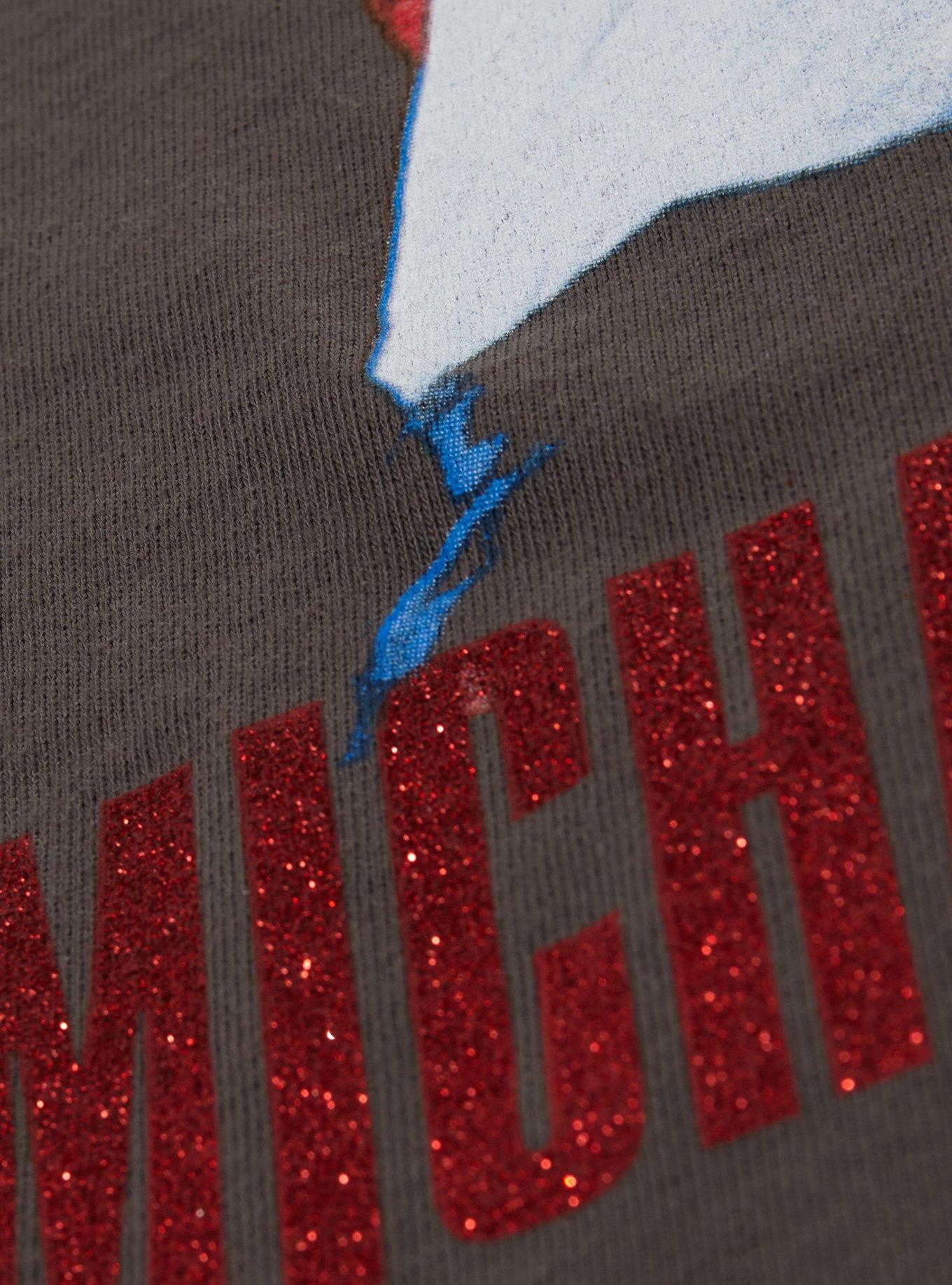 Michael Jackson Glitter Name Boyfriend Fit Girls T-Shirt, CHARCOAL, alternate