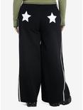 Social Collision Black & White Stripe Star Carpenter Pants Plus Size, , alternate