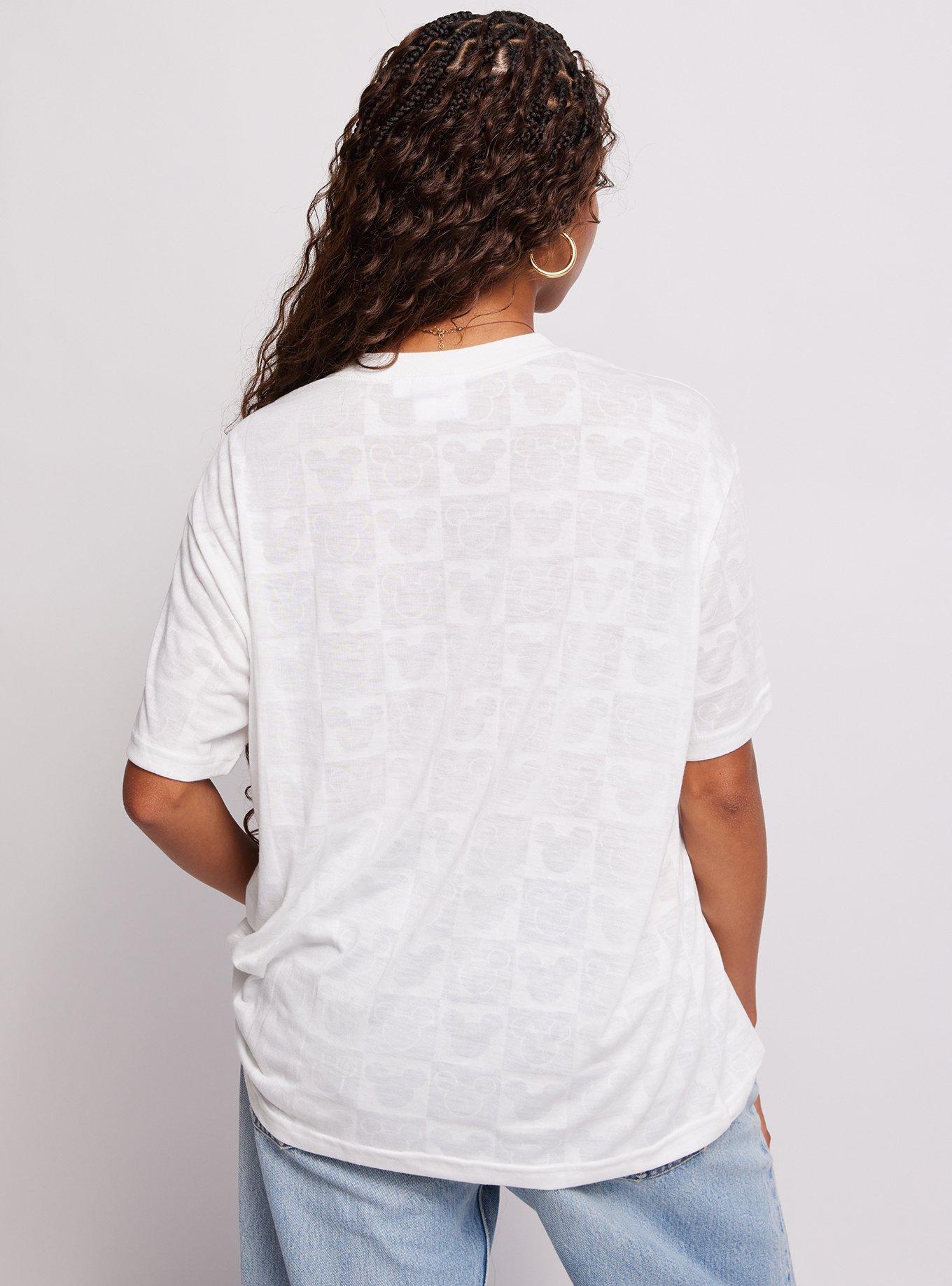 Samii Ryan Disney Mickey Mouse Checkered Oversized T-Shirt, OFF WHITE, alternate