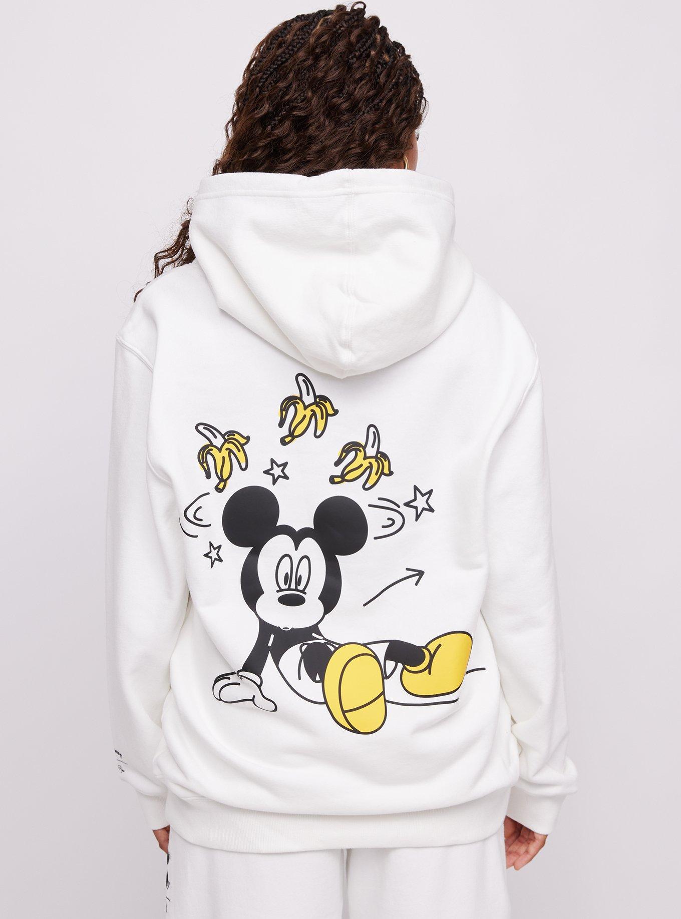 Samii Ryan Disney Mickey Mouse Bananas Oversized Hoodie, OFF WHITE, alternate