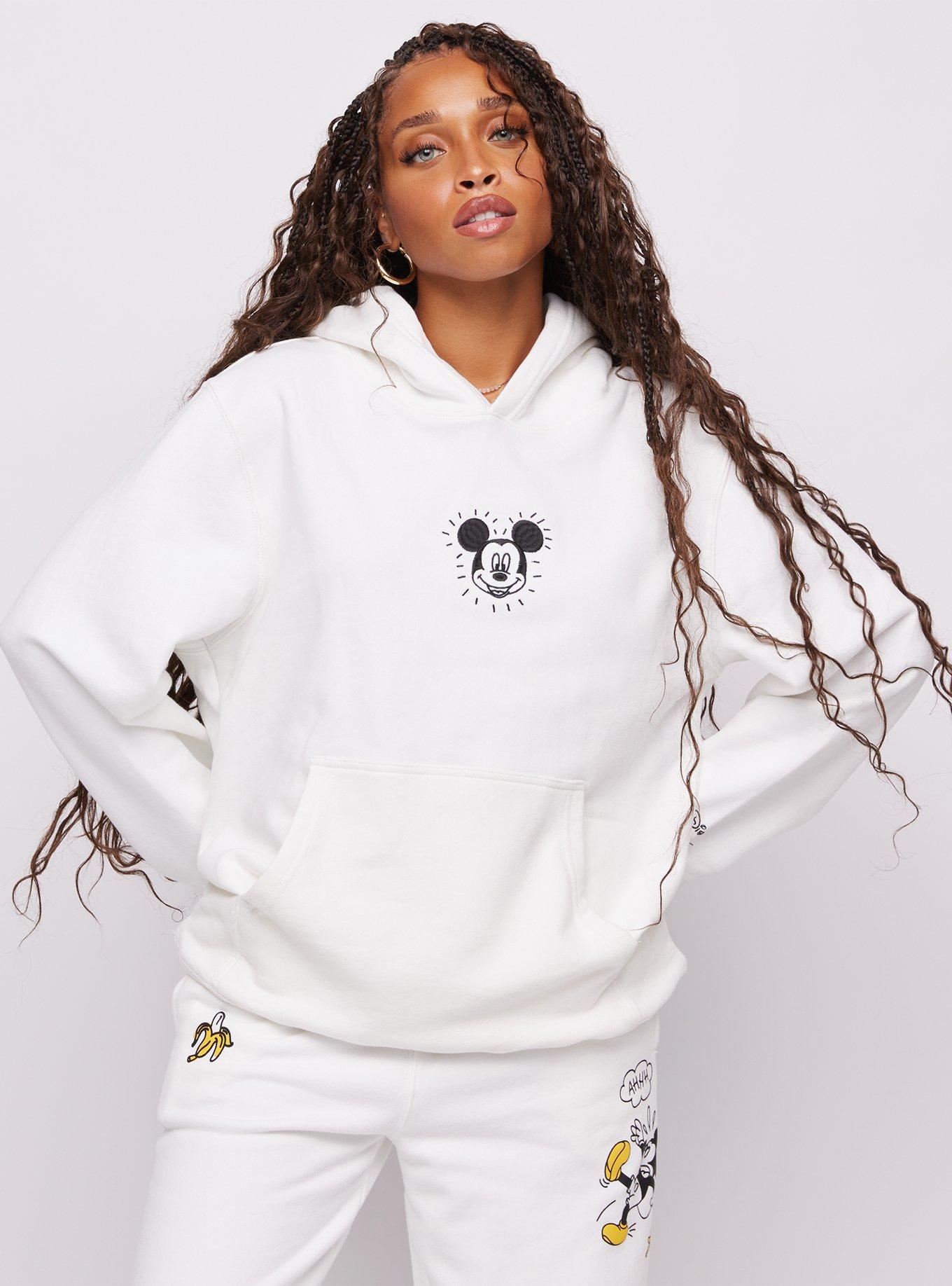 Samii Ryan Disney Mickey Mouse Bananas Oversized Hoodie, OFF WHITE, alternate