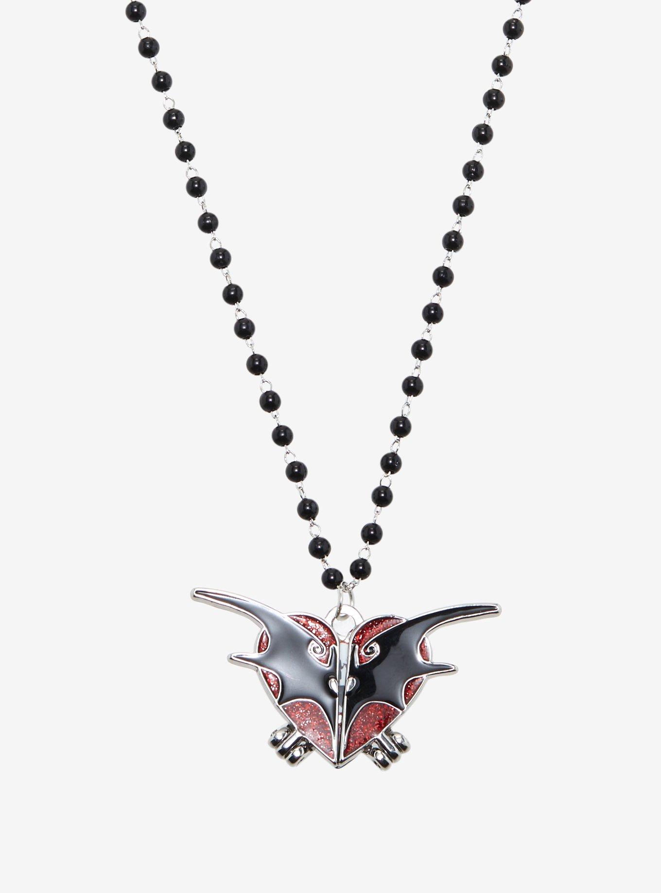 The Nightmare Before Christmas Bat Heart Locket Necklace, , alternate