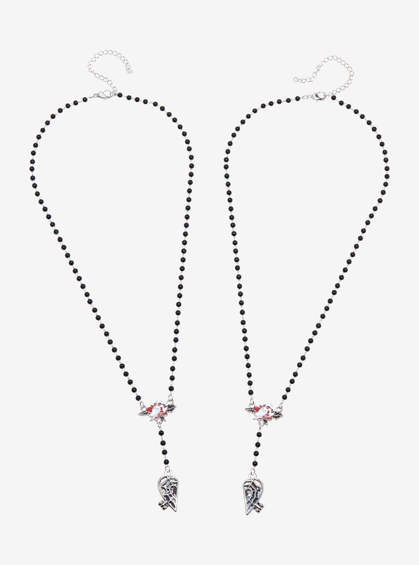 The Nightmare Before Christmas Jack & Sally Heart Best Friend Necklace Set, , alternate