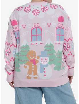 Sweet Society Pink Gingerbread House Girls Cardigan Plus Size, , hi-res