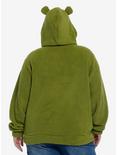 Thorn & Fable Frog Sherpa Girls Hoodie Plus Size, OLIVE, alternate