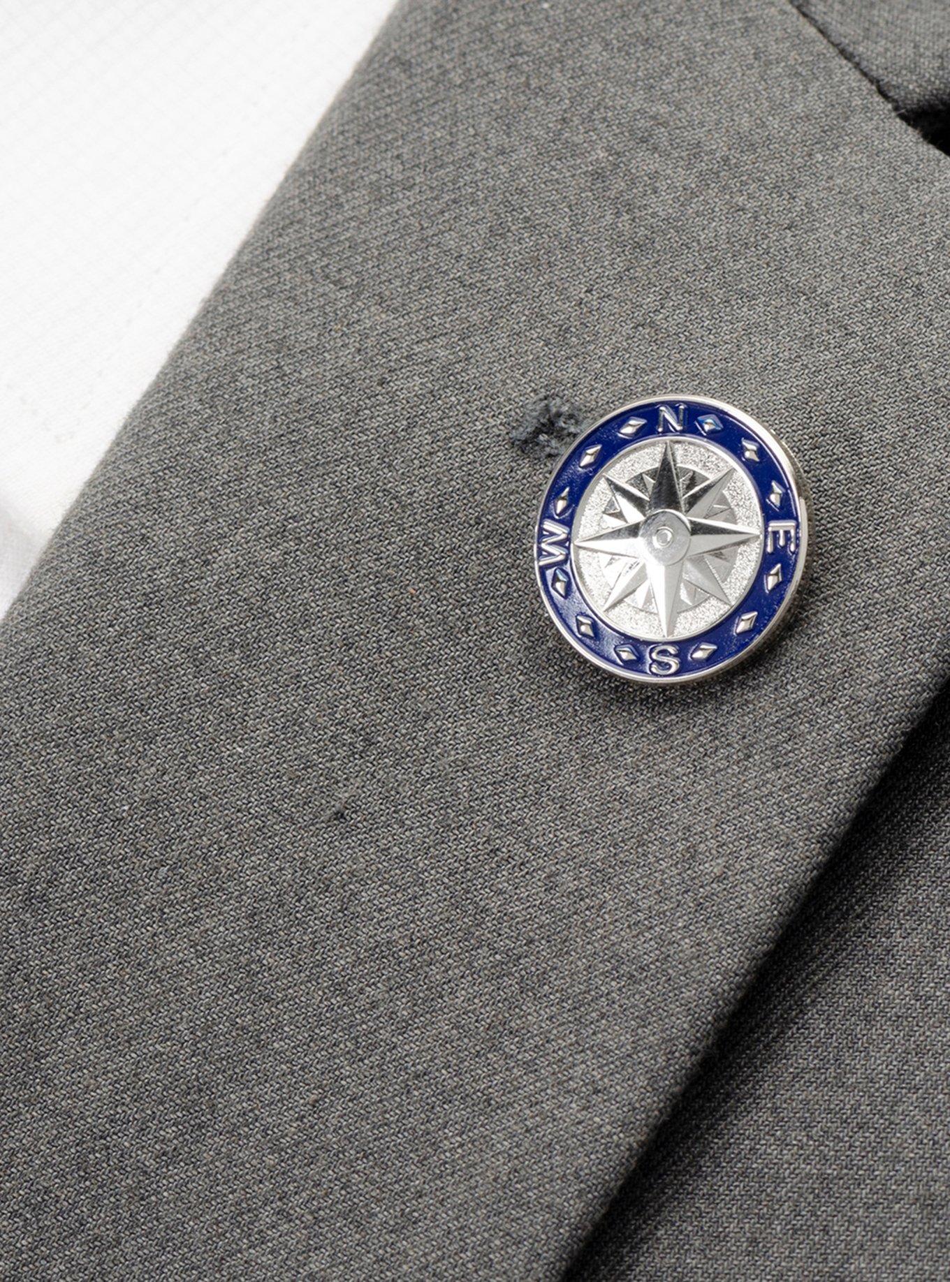 Blue Compass Lapel Pin, , alternate