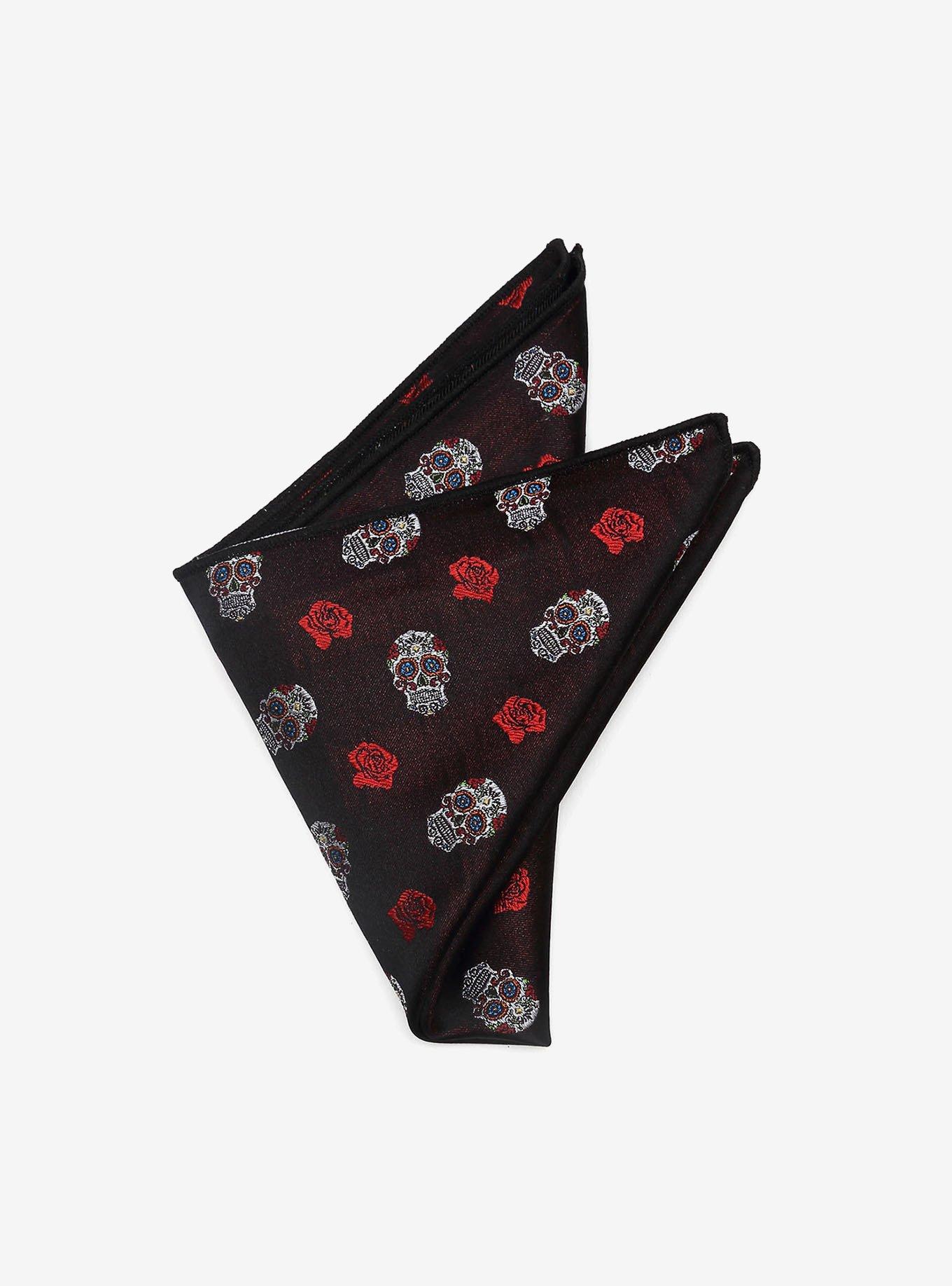 Day of the Dead Sugar Skull Pocket Square, , alternate