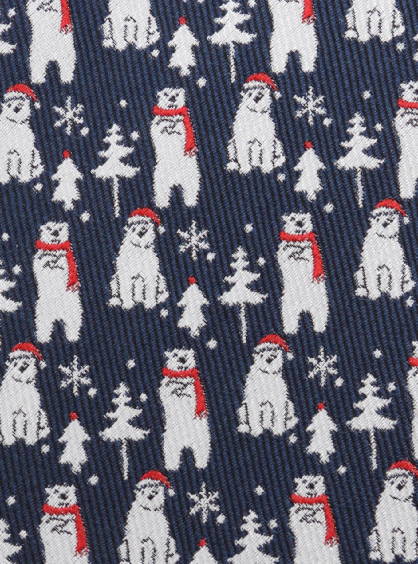 Polar Bear Blue Men's Tie, , alternate