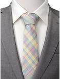 Pastel Plaid Men's Tie, , alternate