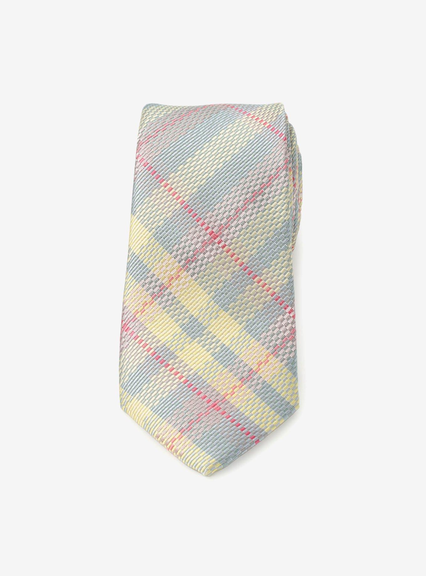 Pastel Plaid Men's Tie, , alternate