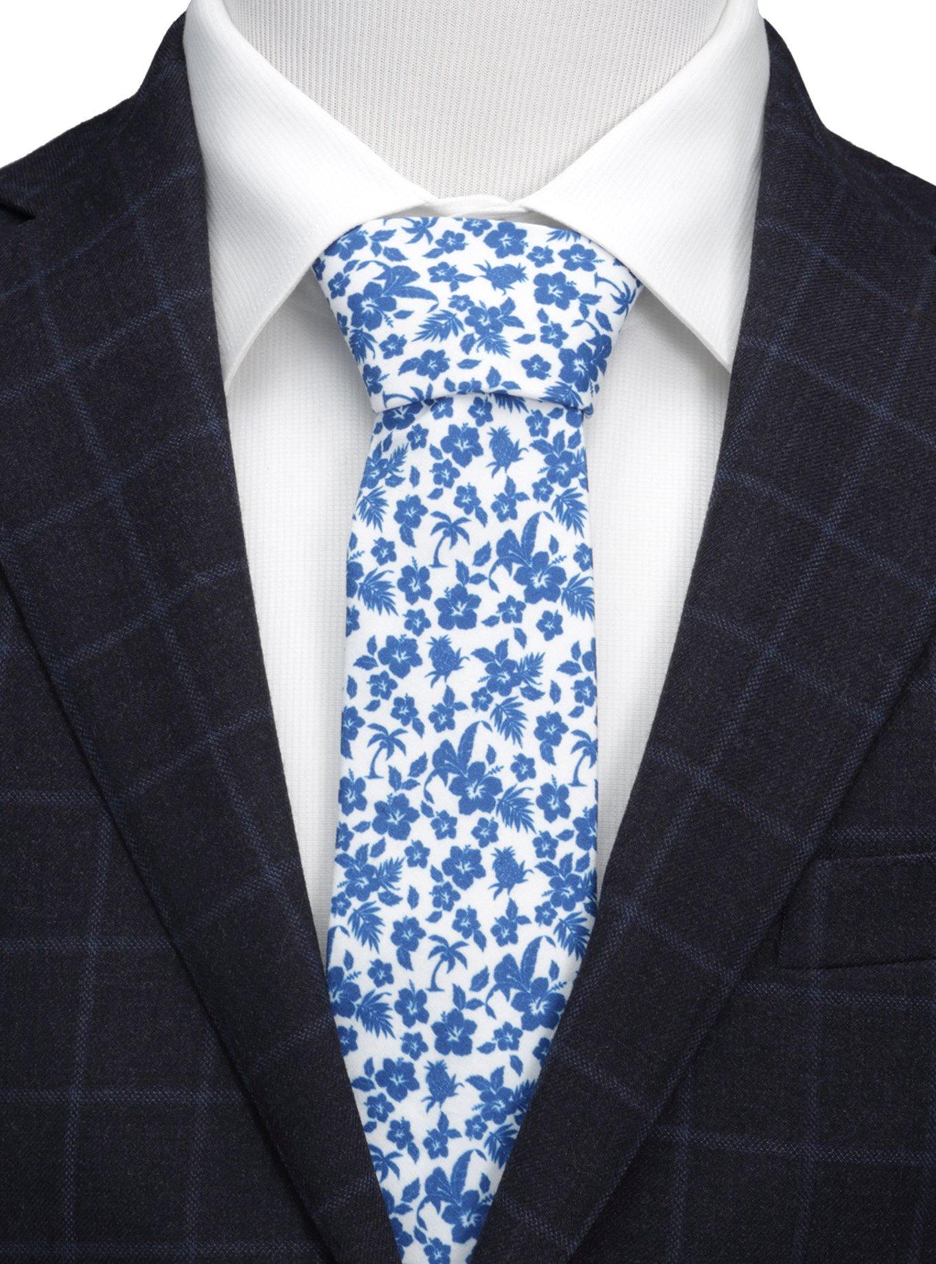 Tropical Blue Men's Tie, , hi-res