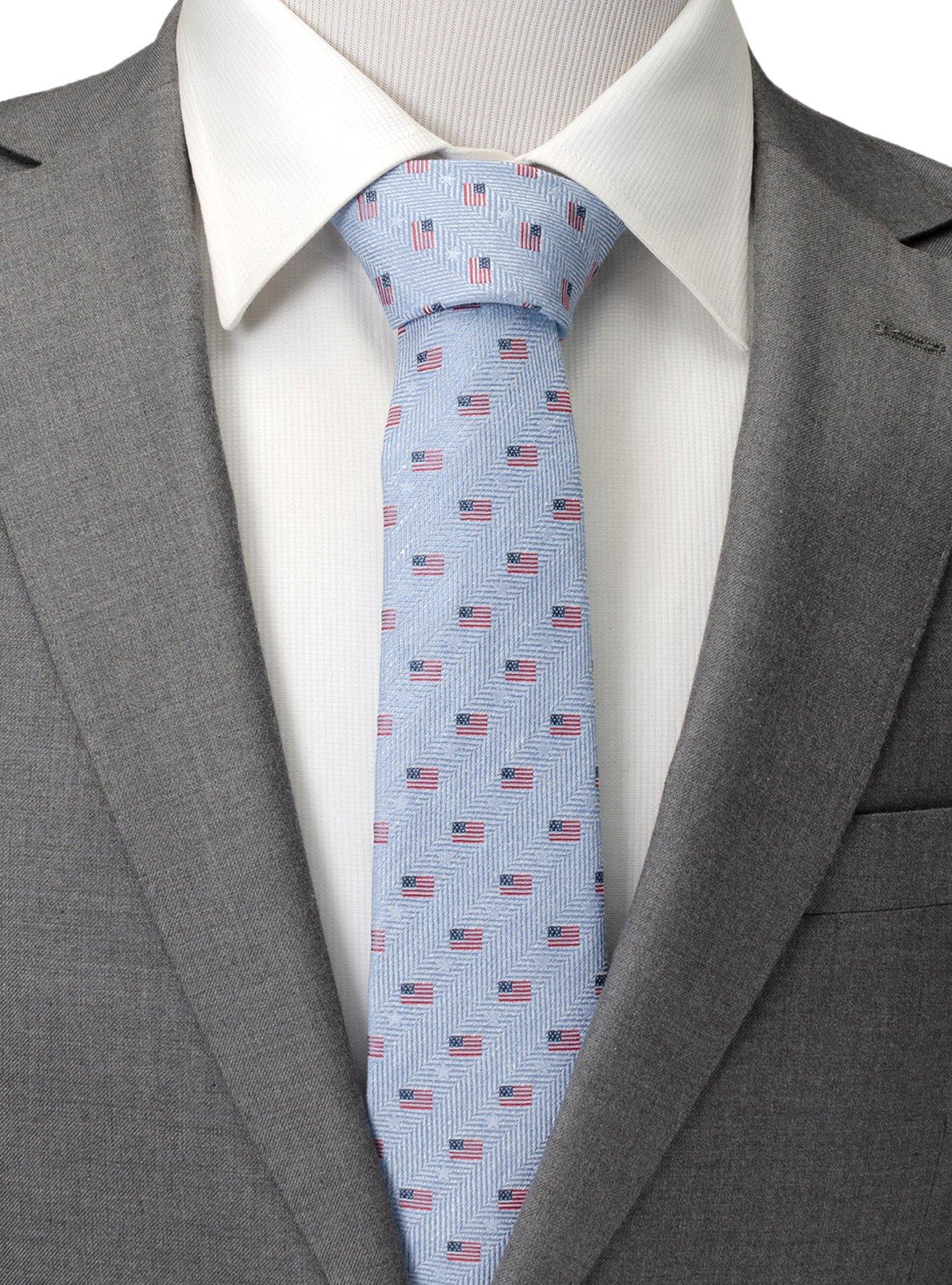 American Flag Blue Men's Tie, , hi-res