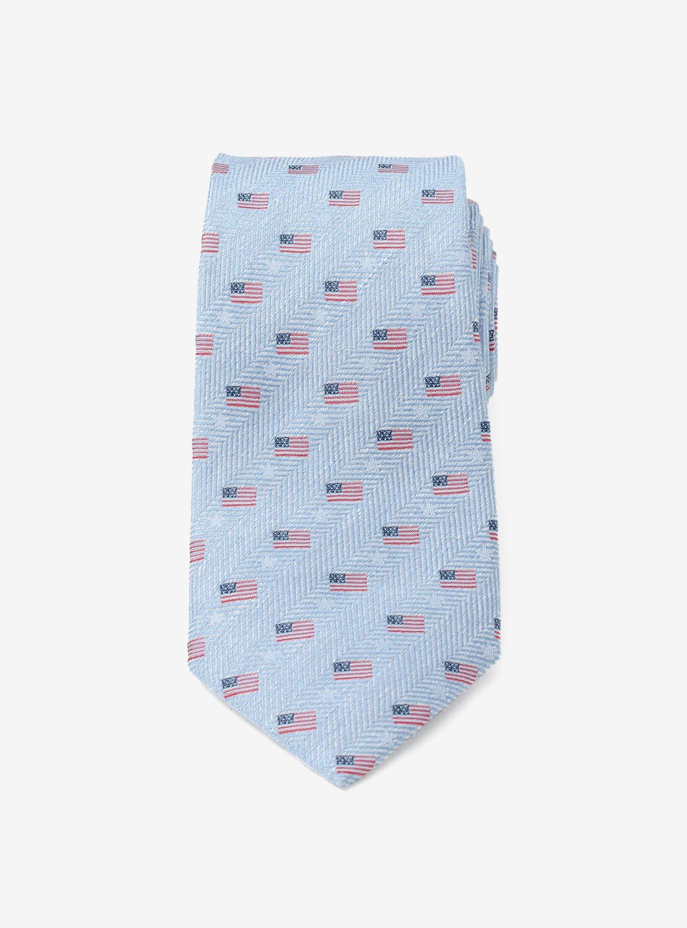 American Flag Blue Men's Tie, , alternate