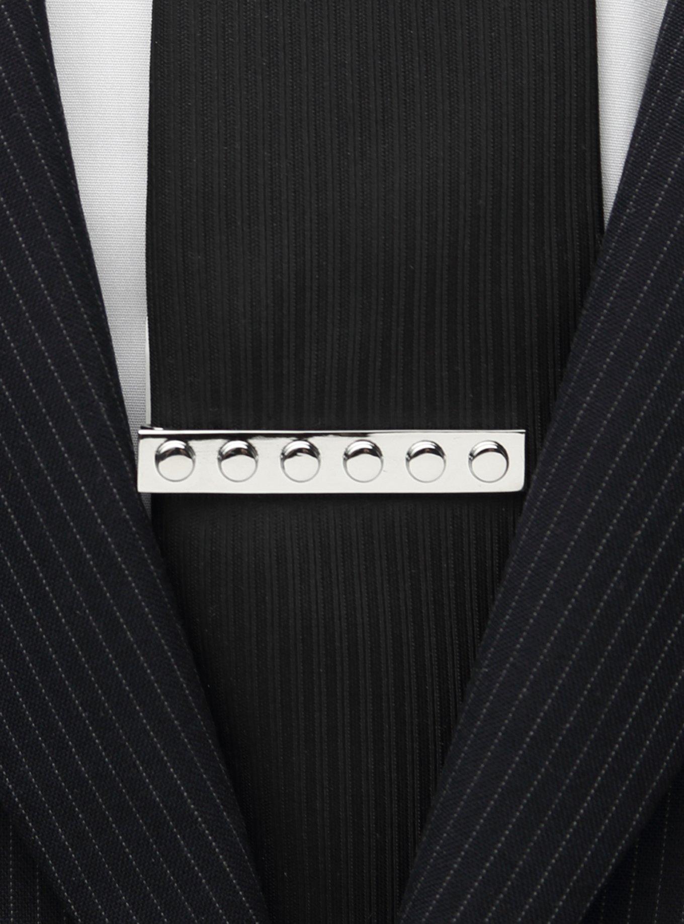 Silver Building Block Tie Bar, , hi-res