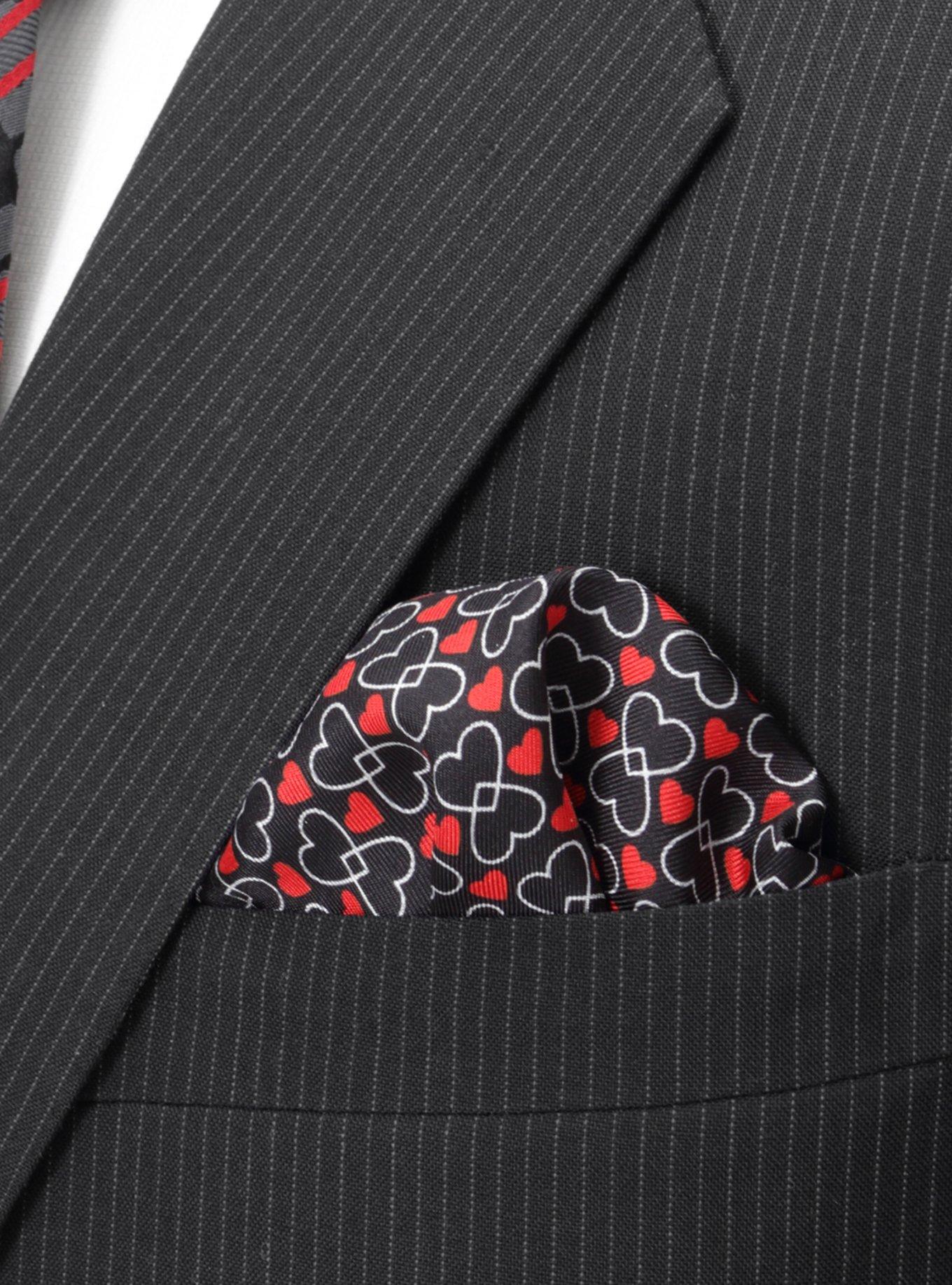 Intertwined Hearts Pocket Square, , hi-res