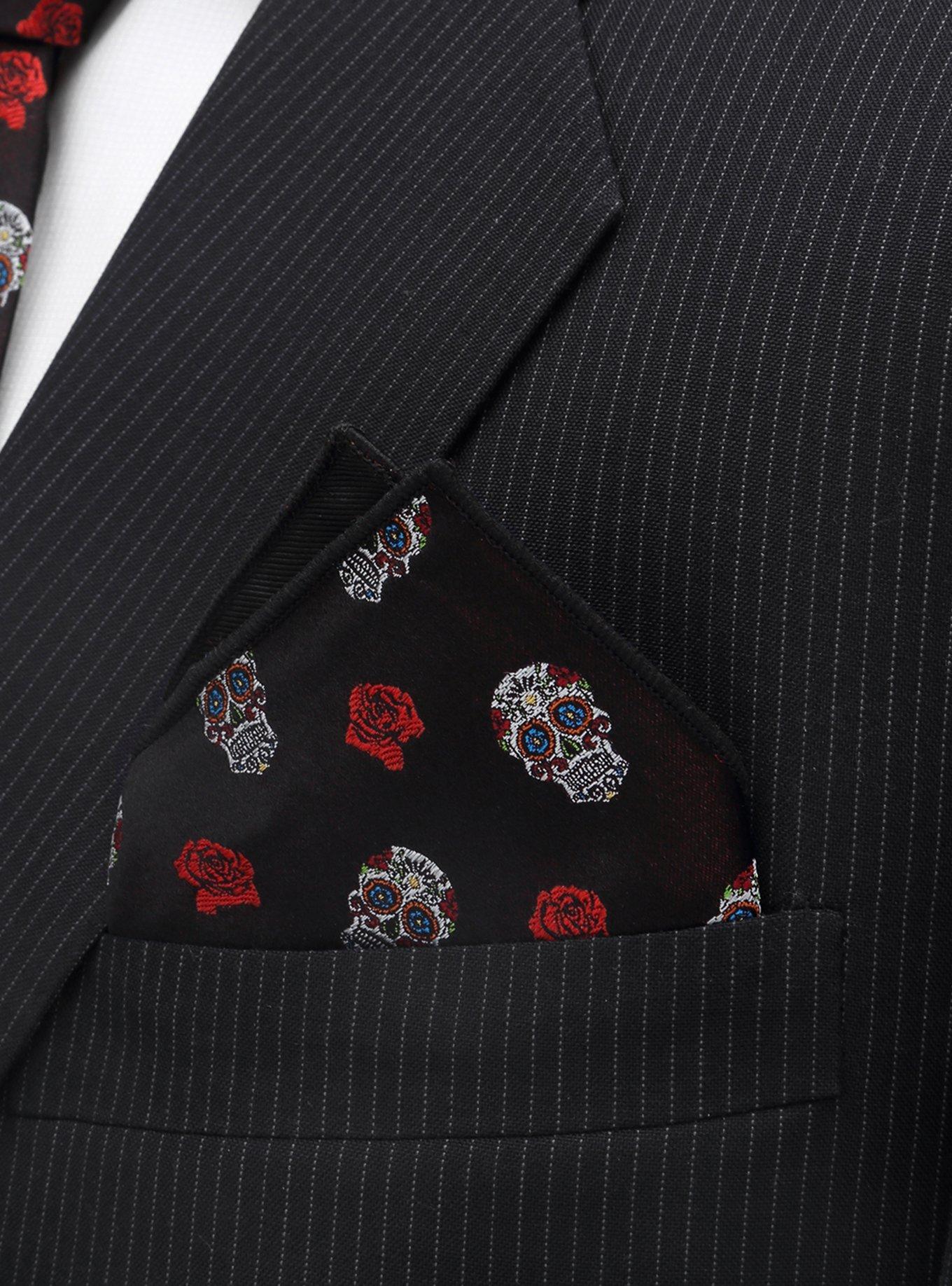 Day of the Dead Sugar Skull Pocket Square