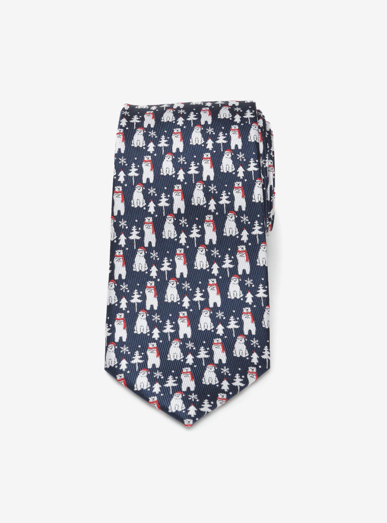 Polar Bear Blue Men's Tie, , alternate