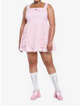 Sweet Society Pink Hearts Lace & Bows Dress Plus Size, , hi-res