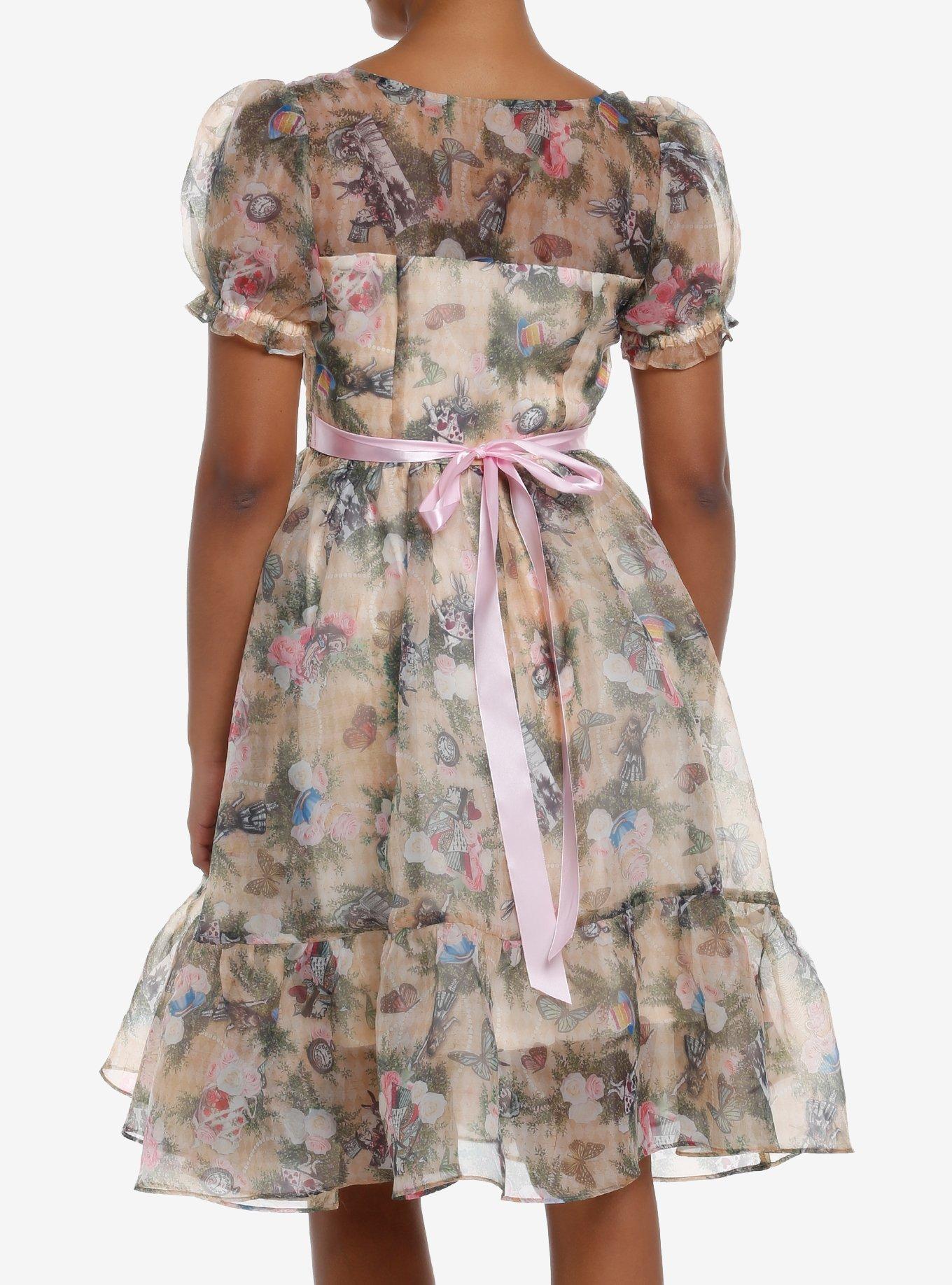 Thorn & Fable Through The Looking Glass Tea Party Organza Maxi Dress, PINK, alternate