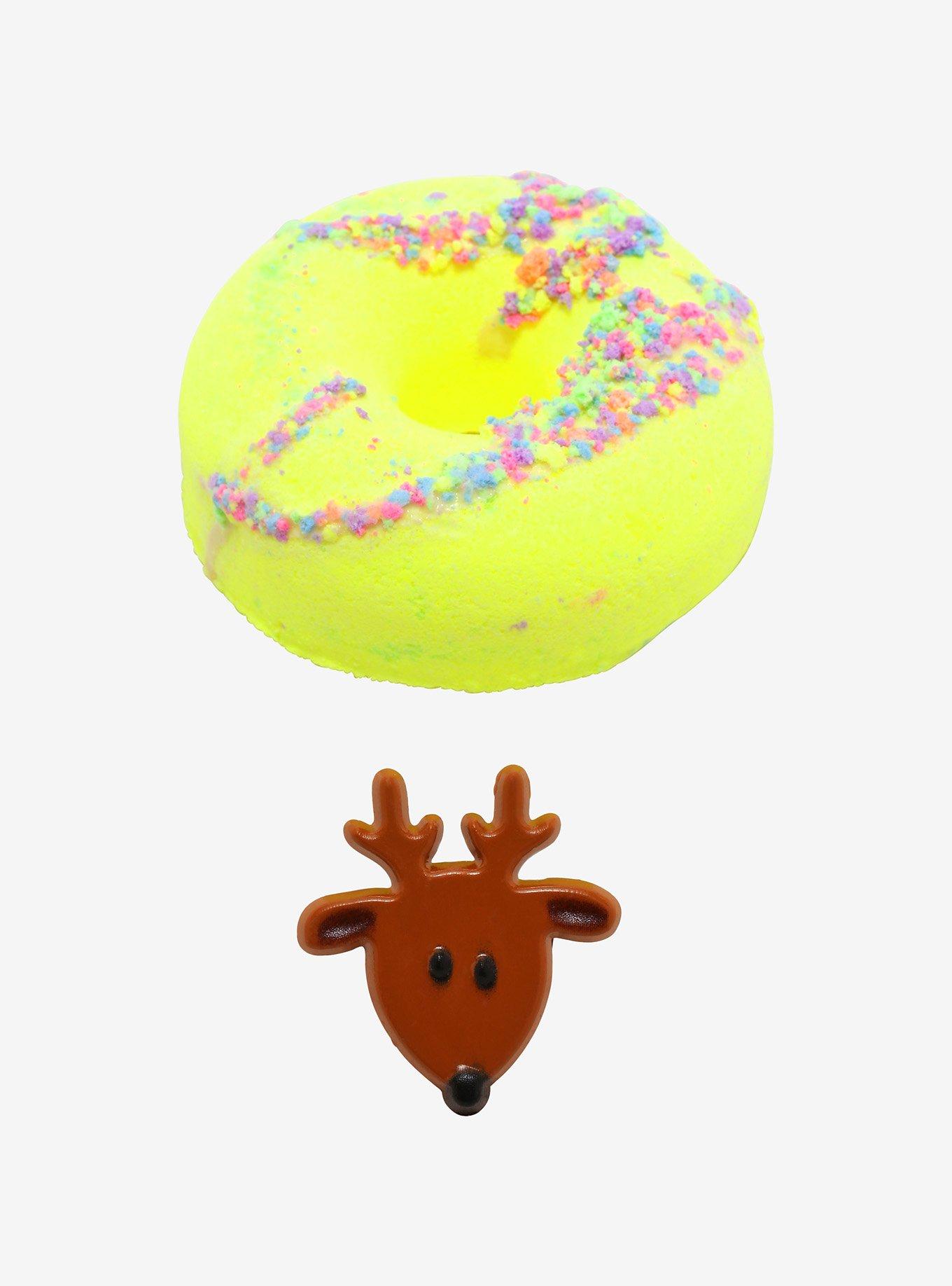 Yellow Donut Bath Bomb With Reindeer Ring, , alternate