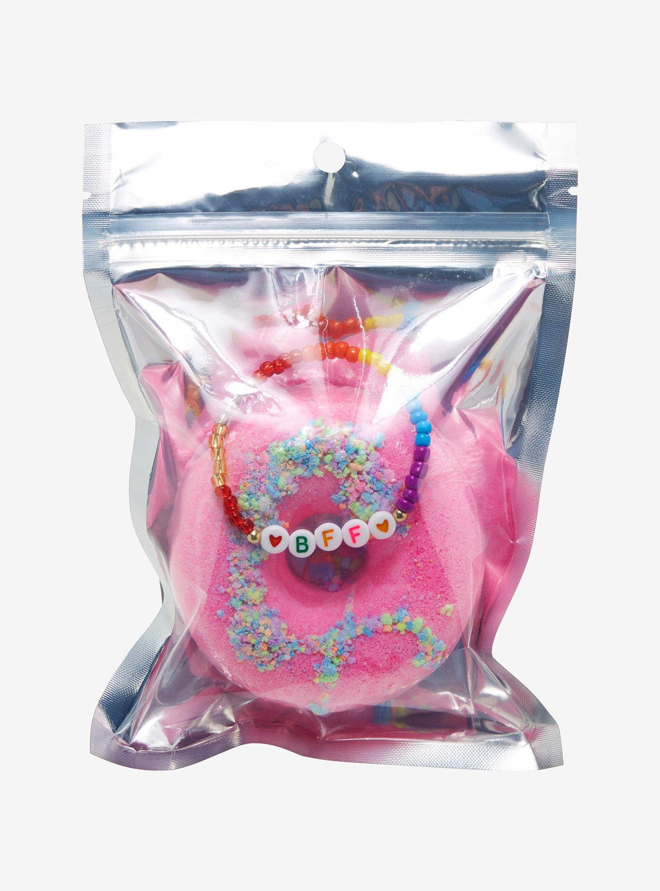Pink Donut Bath Bomb With Bracelet, , alternate
