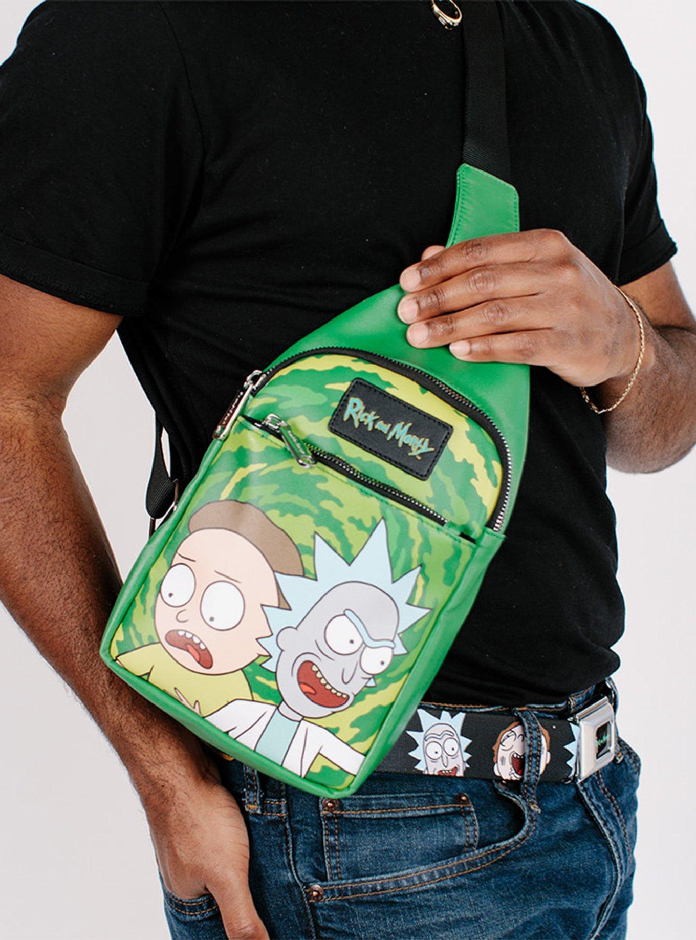 Rick & Morty Get Schwifty Portal Pose Crossbody Bag, , alternate