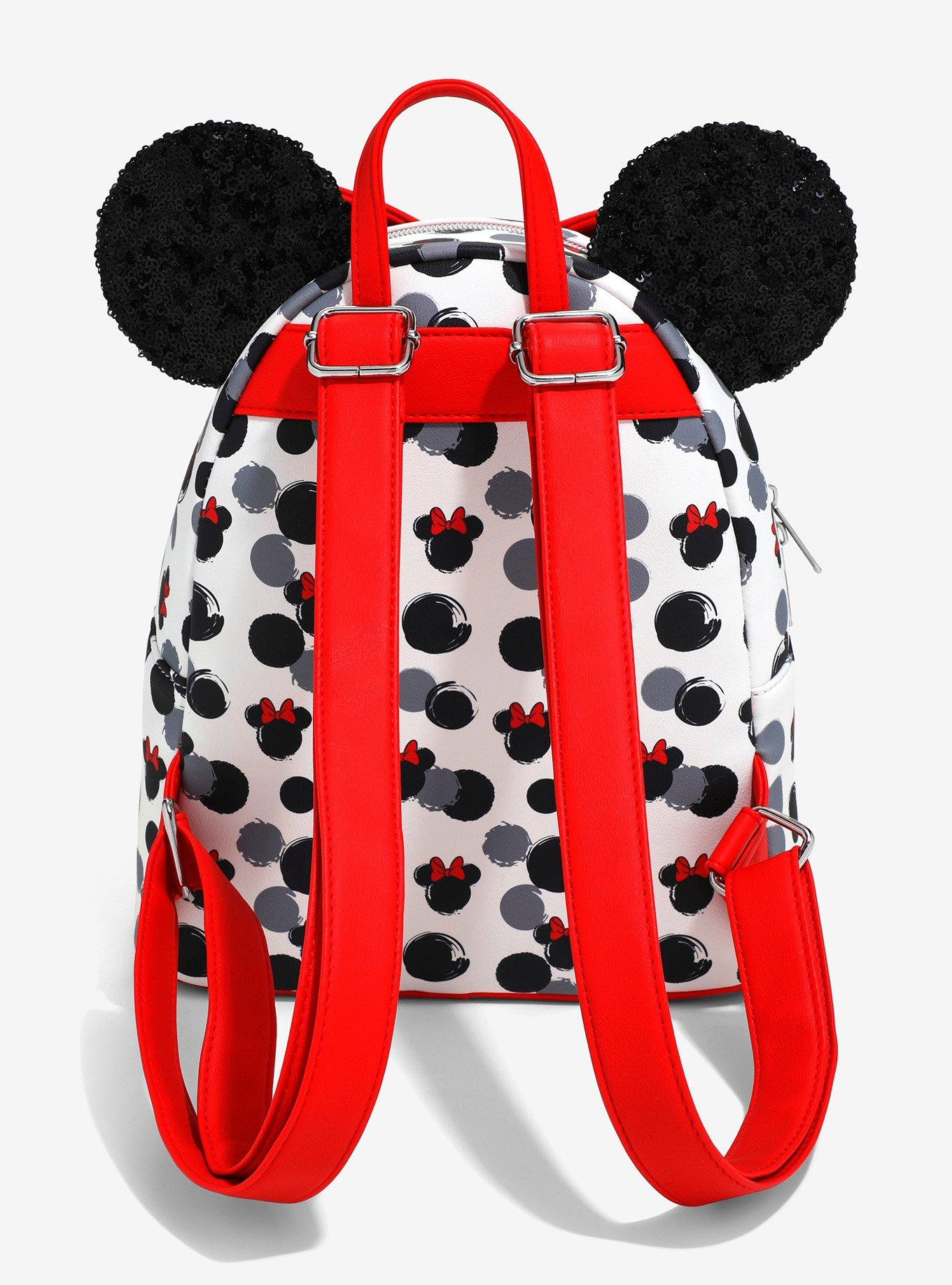 Loungefly Disney Minnie Mouse Glitter Ears Mini Backpack, , alternate