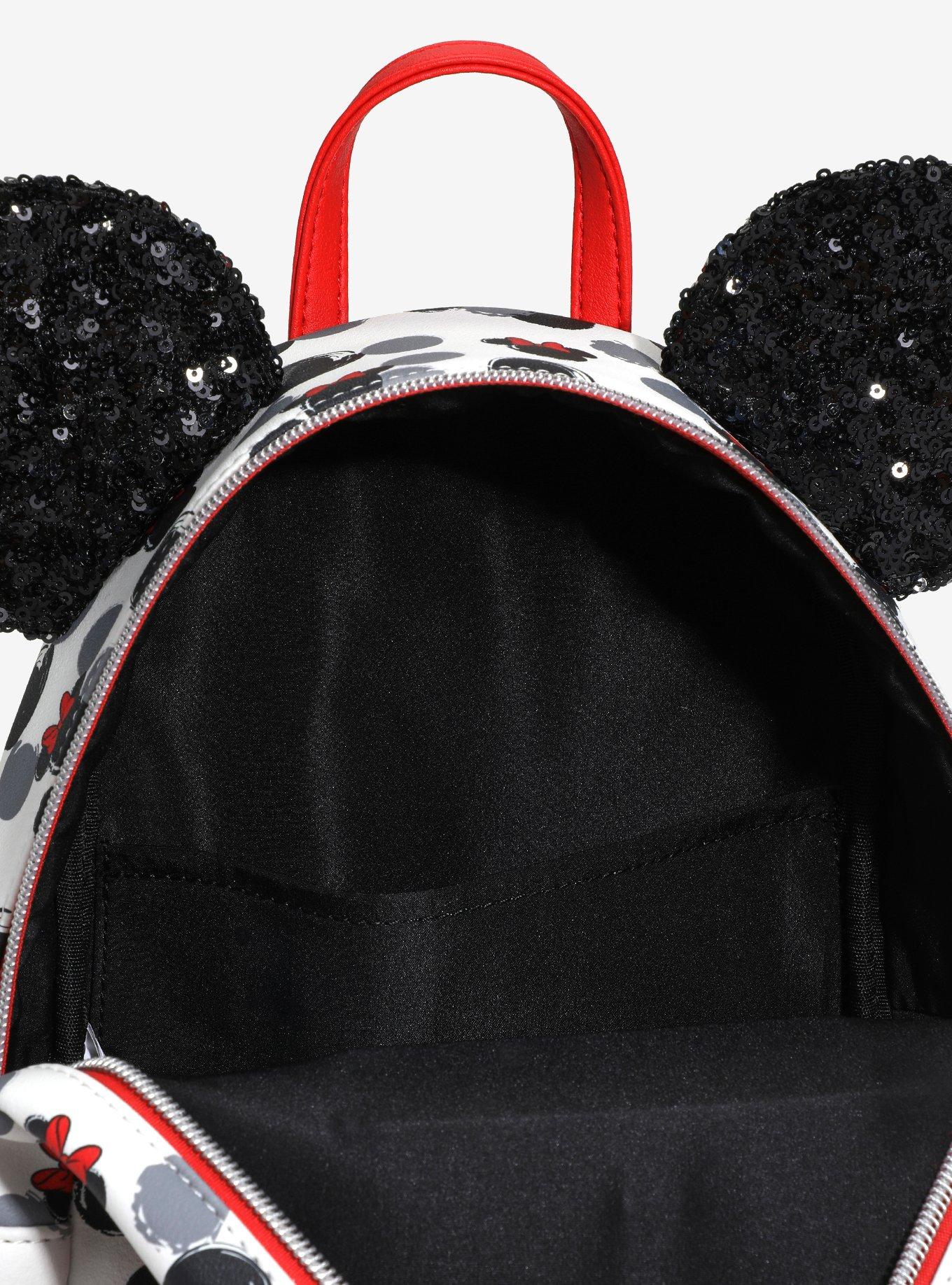 Loungefly Disney Minnie Mouse Glitter Ears Mini Backpack, , alternate