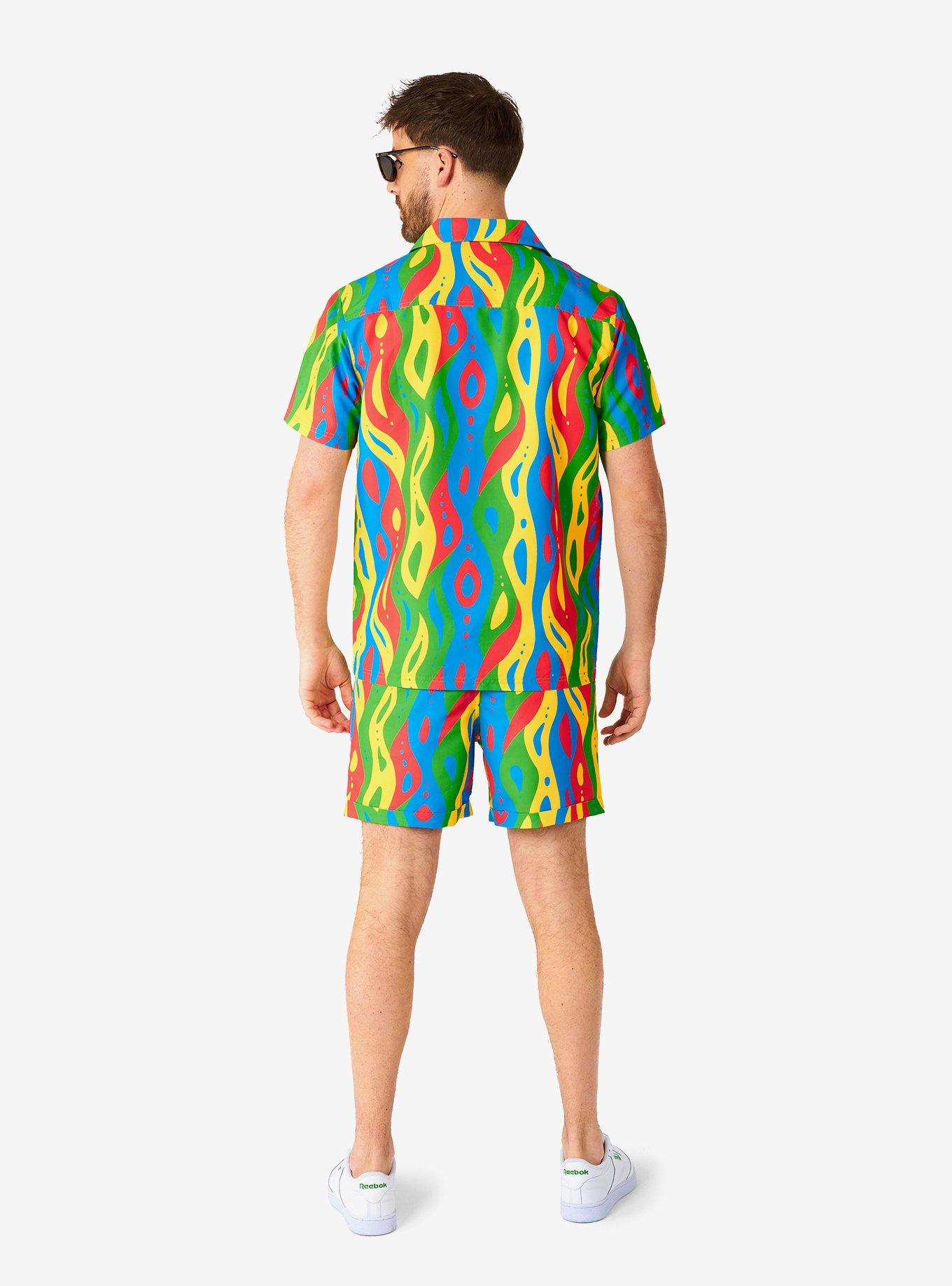 Loopy Lines Summer Button-Up Shirt and Short